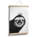 Poster Paresseux joyeux avec café - Korenkova