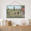 Kinderkamer Textielposter Paardenweide in het natuurpark - Oliver Robins