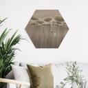 Houten Wanddecoratie lotusbloemen met zwaan in het water in grijs - Ms Tiff