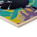 Holzbild Ballerina mit Football Graffiti - Habib - 20x30 cm