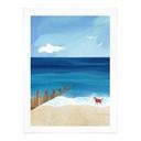 Poster Sommarstrand med hund vid havet - Rivers