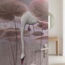 Deurfolie lotusbloemen met zwaan in water in donkerroze - Ms Tiff