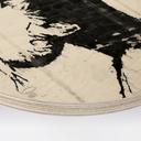 Tableau sur bois Banksy - Le lanceur de fleurs - Rond