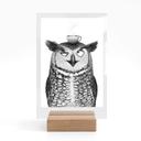 Présentoir de table Hibou amusant avec café - Korenkova