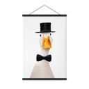 Affiche textile Gentleman Oie avec chapeau haut-de-forme - Korenkova