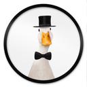 Poster Gentleman Oie avec chapeau haut-de-forme - Korenkova - Rond