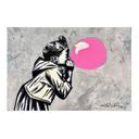 Stoffbild Pink Bubblegum Streetart - Habib - 30x20 cm