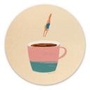 Tableau Plongeon dans le café - Rivers - Alu-Dibond Rond