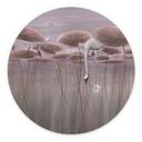 Wanddecoratie lotusbloemen met zwaan in water in schemerroze - Ms Tiff - Alu-Dibond Rond