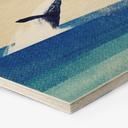 Hexagone Tableau sur bois Baleine dans la mer - Rivers