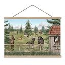 Kinderkamer Textielposter Paardenweide in het natuurpark - Oliver Robins