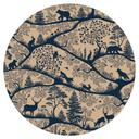 Vinilo Decorativo Siluetas de Animales en el Bosque Nórdico - Oliver Robins - Redondo