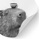 Sticker mural Capybara Matin Café - Korenkova - Rond