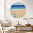Tableau sur bois Mer Baltique et herbes des dunes - Rivers - Rond