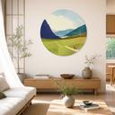 Wanddecoratie Zomerwandeling bij het bergmeer - Rivers - Alu-Dibond Rond