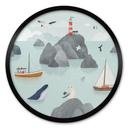 Poster Maritiem Kustmotief met Vuurtoren - Oliver Robins - Rond