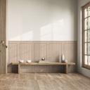 Wandpanelen Wandbekleding zand met houtnerf met kader