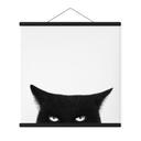 Affiche textile Regard d'une chatte noire - Korenkova - Carré