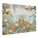 Canvas Schilderij Vossenfamilie op de Bloemenweide - Oliver Robins