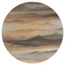 Sticker Mural Roerich Silence - Paysage Montagneux Chaud - Sir Edward x Grigory Gladarev - Rond