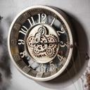 Retro Steampunk-Wanduhr mit Zahnrädern und arabischen Ziffern – Robustes Metall-Design Ø46 cm