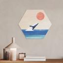 Hexagon Wanddecoratie Walvis in de zee - Rivers - Alu-Dibond