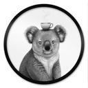 Poster Koala med kaffe - Korenkova - Rund