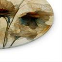 Stampa su vetro Fiori di papavero essiccati in stile vintage - Treechild - Tondo
