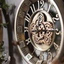 Retro Steampunk-Wanduhr mit Zahnrädern und arabischen Ziffern – Robustes Metall-Design Ø46 cm