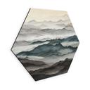 Esagono Stampa per Pareti Roerich Light - Paesaggio Montano Nebbioso - Sir Edward x Grigory Gladarev - Alu-Dibond