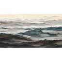 Fotobehang Roerich Light - Nevelig Berglandschap - Sir Edward x Grigory Gladarev