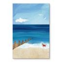 Acrylglas schilderij Zomerstrand met hond aan zee - Rivers