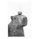 Affiche textile Capybara Matin Café - Korenkova
