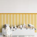 Panneaux muraux revêtement mural autocollant jaune rayé avec frise
