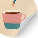Muursticker Duik in de koffie - Rivers - Rond