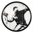 Poster rond Banksy - Le lanceur de fleurs