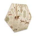 Hexagon Houten Wanddecoratie Vrolijk Bosleven met Dieren - Oliver Robins