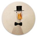 Tableau sur bois Gentleman Oie avec chapeau haut-de-forme - Korenkova - Rond