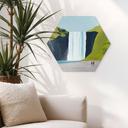 Hexagon Wanddecoratie Waterval in de bergen - Rivers - Alu-Dibond