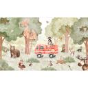 Fotomural Habitación Infantil Bomberos Animales en el Bosque - Oliver Robins