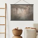 Textielposter Bosmagie in de ochtendmist beige - Ms Tiff