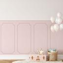 Wandpanelen Wandbekleding roze met sierbiesoptiek