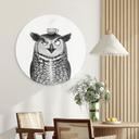 Tableaux Ronds Hibou amusant avec café - Korenkova - Alu-Dibond