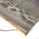 Textielposter Lotusbloemen met zwaan in het water in grijs - Ms Tiff
