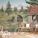 Fotomural Habitación Infantil Cercado de Caballos en el Parque Natural - Oliver Robins