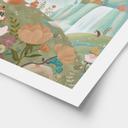 Poster Vossenfamilie op de Bloemenweide - Oliver Robins