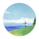 Poster Fjälläng med utsikt - Rivers - Rund