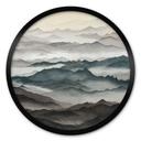 Poster Roerich Light - Paesaggio Montano Nebbioso - Sir Edward x Grigory Gladarev - Rotondo