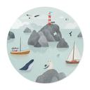 Poster Maritiem Kustmotief met Vuurtoren - Oliver Robins - Rond