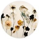 Fotomural redondo Delicadas flores secas en tonos naturales - Treechild